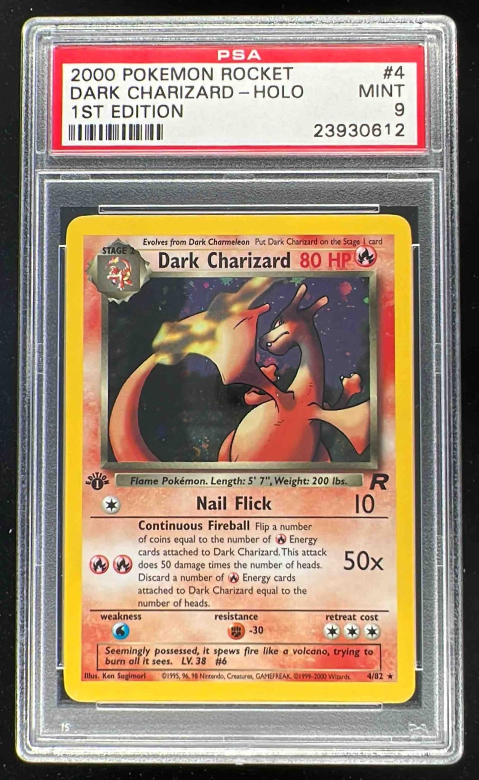 2000 Pokemon Team Rocket First Edition #4/82 Dark Charizard Holo