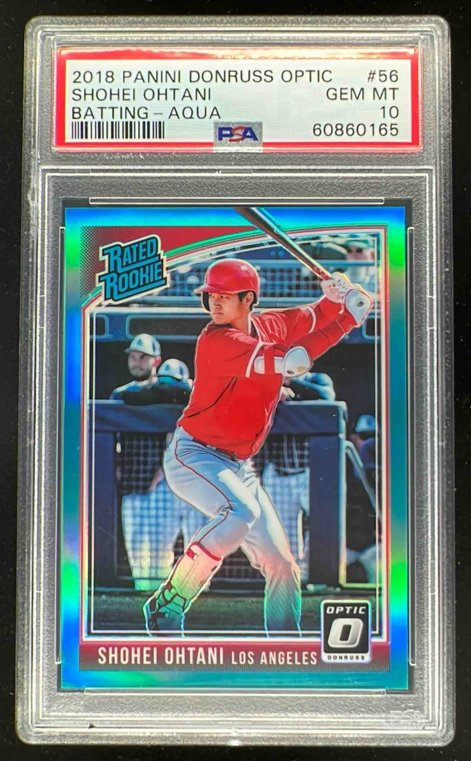2018 Donruss Optic Aqua Prizm #56 Shohei Ohtani RC Rookie /299 PSA