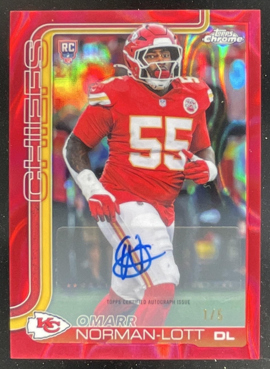 2025 Topps Chrome Retail Rookie Red Lava #RRA-ONL Omarr Norman