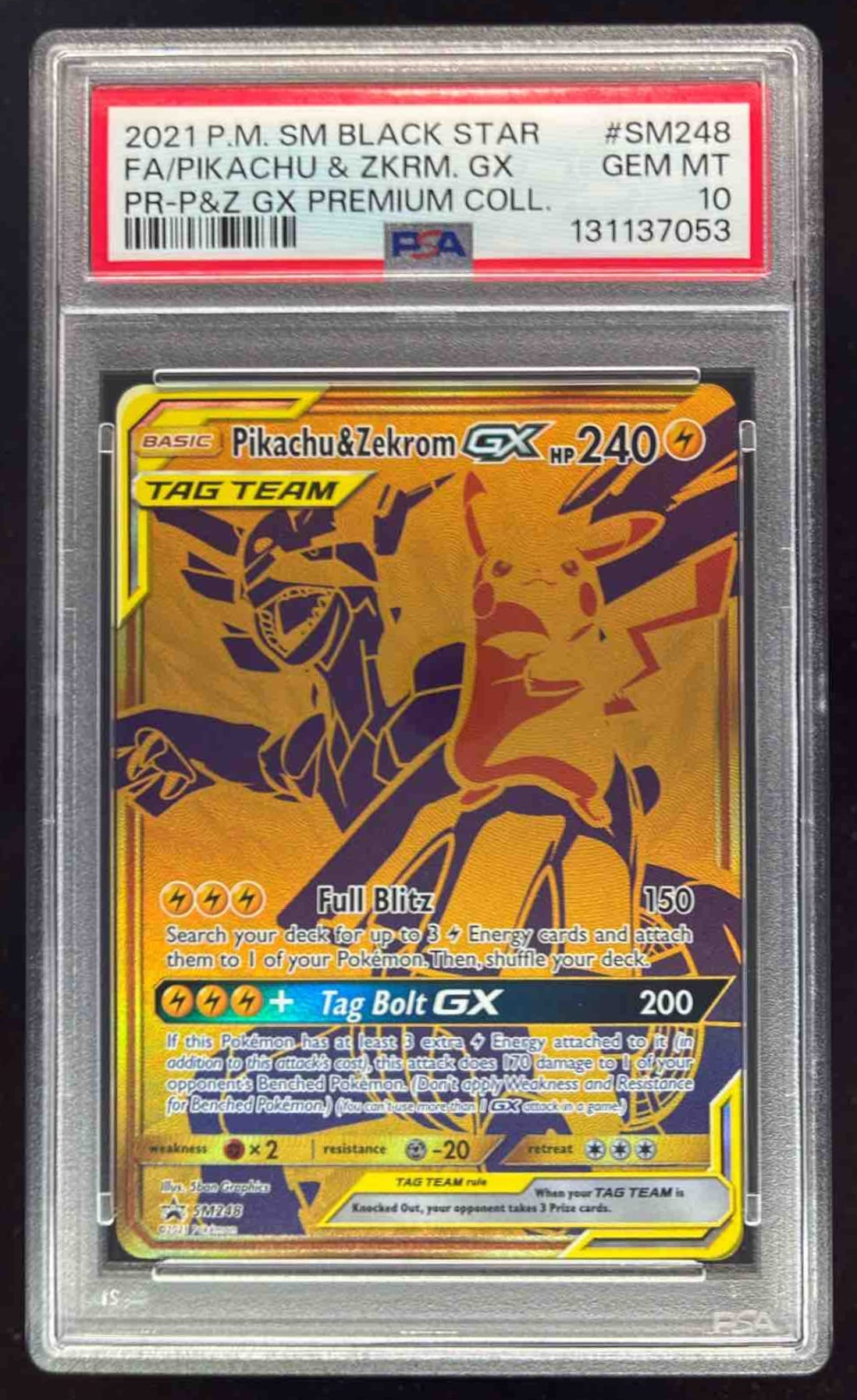 2021 Pokemon SM Black Star Promos #SM248 Pikachu & Zekrom Tag Team