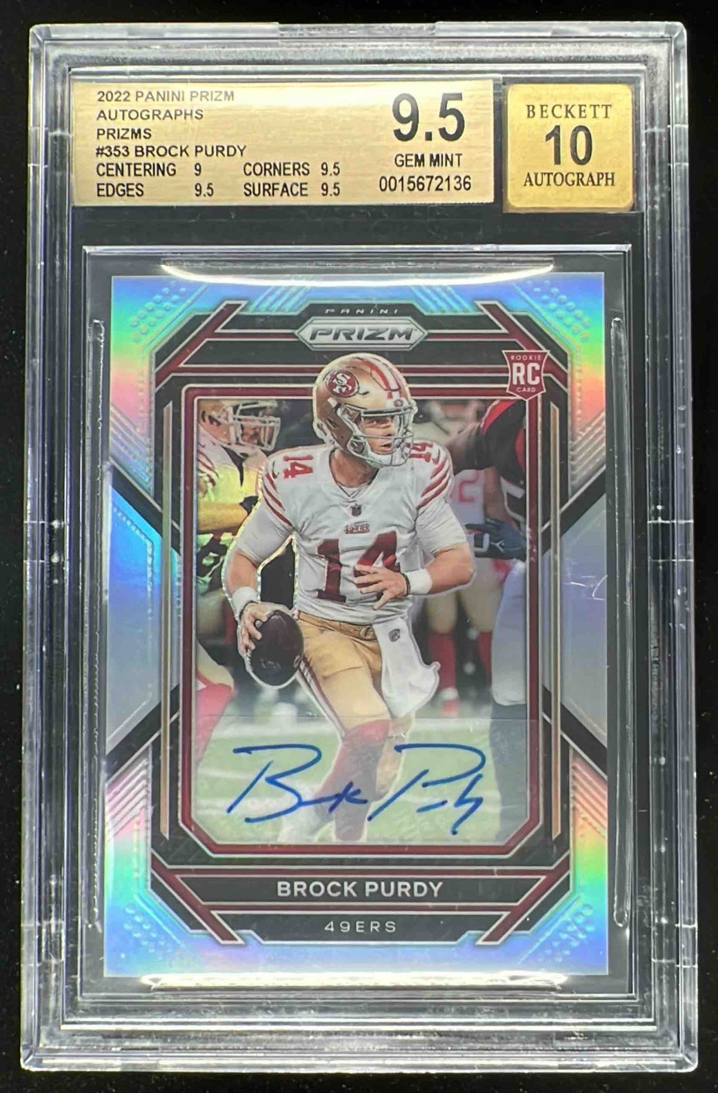 2022 Panini Prizm Autographs Prizm Silver #353 Brock Purdy RC Auto