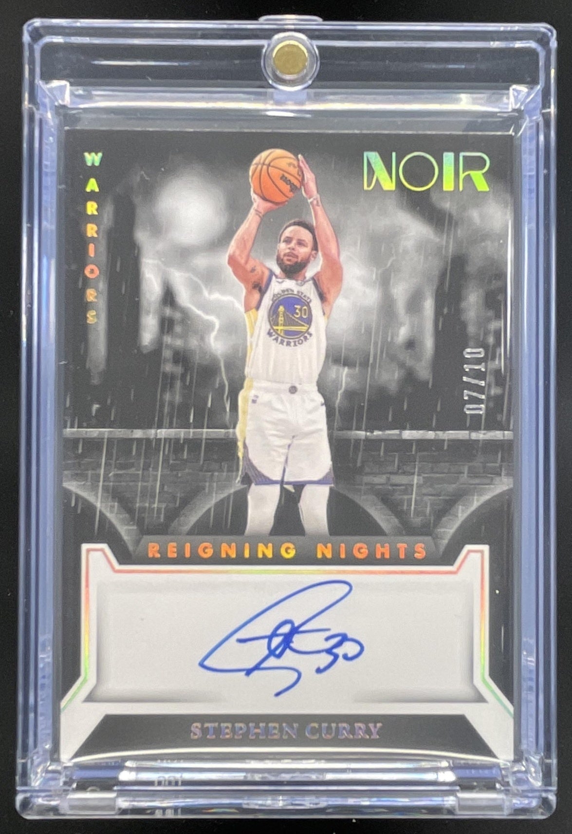 2022-23 Noir Reigning Nights Holo Gold #RNS-SCU Stephen Curry Auto