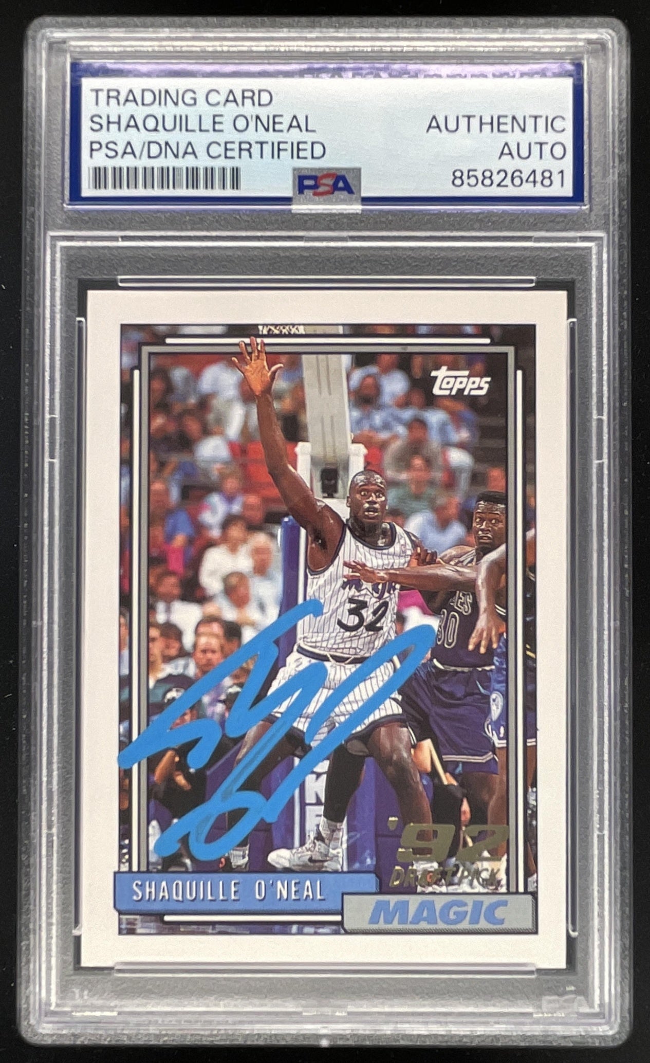 1992-93 Topps #362 Shaquille O'Neal Auto RC PSA Authentic