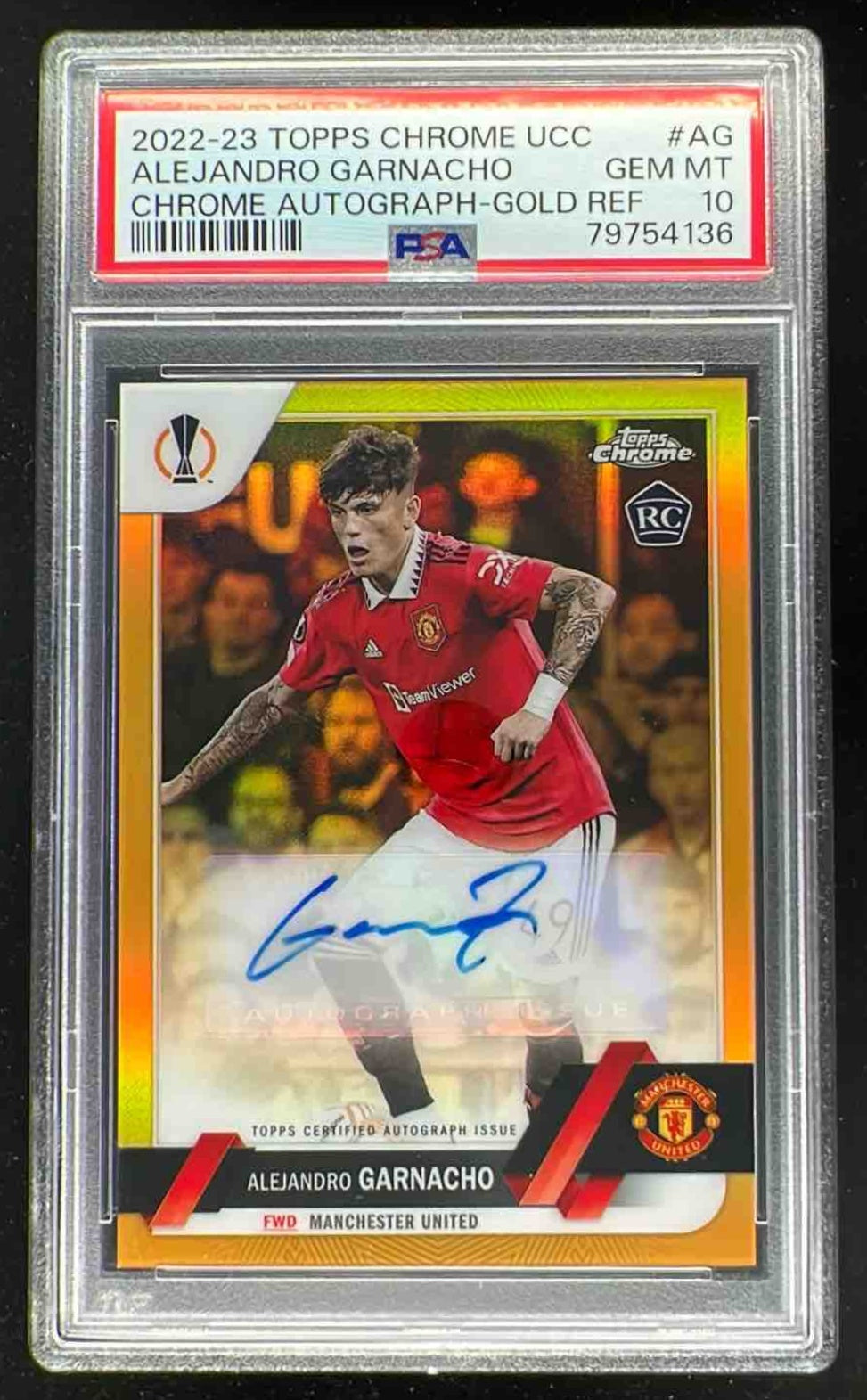 2022 Topps Chrome Rookie Autograph Gold Alejandro Garnacho RC Auto