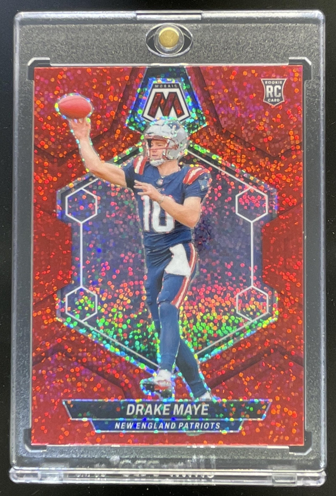 2024 Panini Mosaic Red Sparkle Prizm #303 Drake Maye RC – Burbank