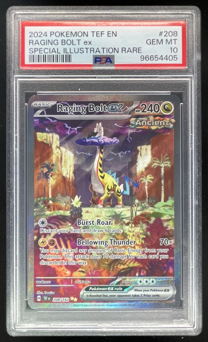 raging bolt ex pokemon card 2024 Pokemon Temporal Forces #208/162 Raging Bolt ex PSA 10 – Burbank Cards