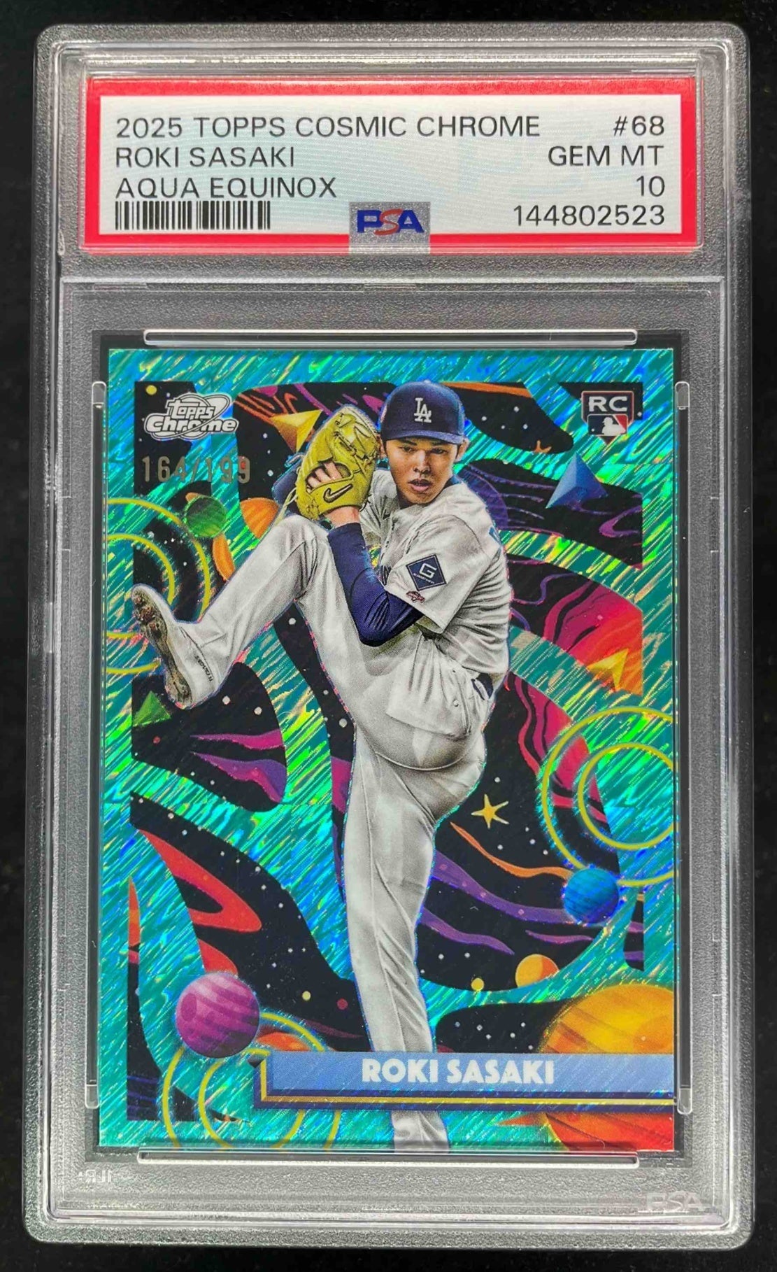 2025 Topps Cosmic Chrome Aqua Equinox Refractor #68 Roki Sasaki RC