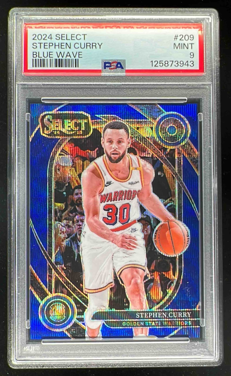 2024-25 Panini Select Courtside Blue Wave Prizm #209 Stephen Curry