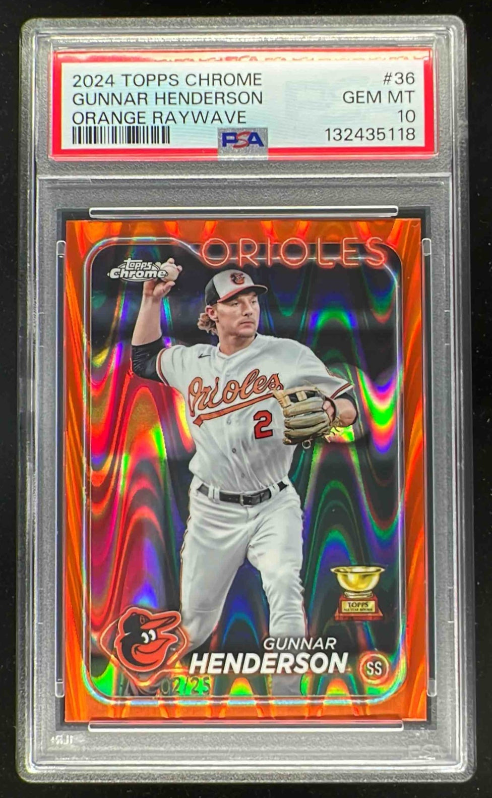 2024 Topps Chrome Orange Raywave Refractor #36 Gunnar Henderson