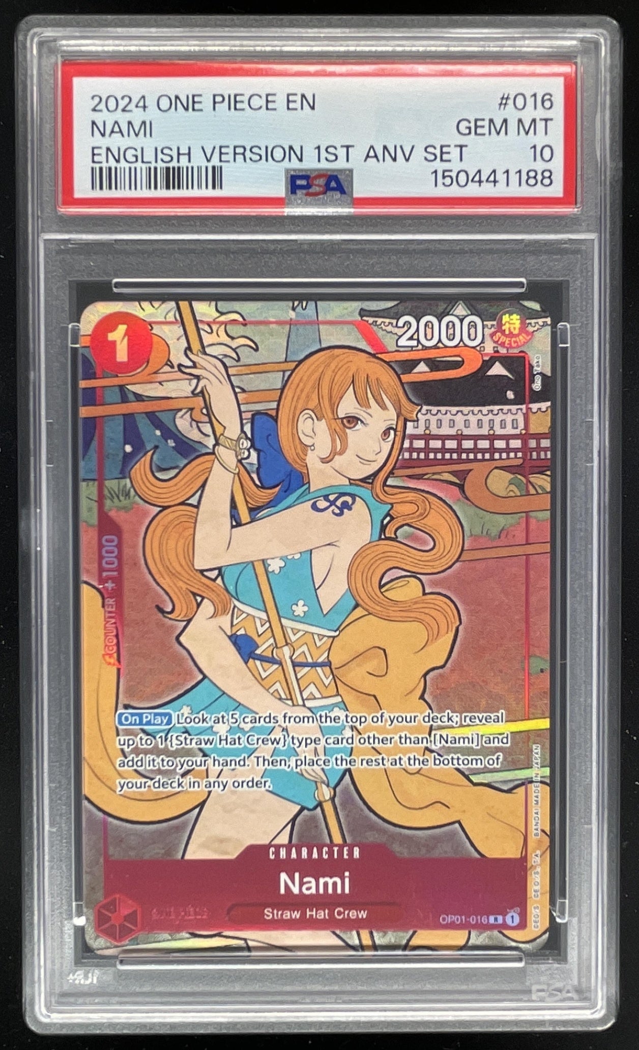 2024 One Piece English Version 1st Anniversary Set #016 Nami PSA