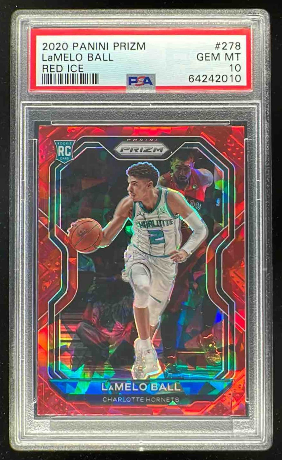 2020-21 Panini Prizm Red Ice Prizms #278 LaMelo Ball RC PSA 10