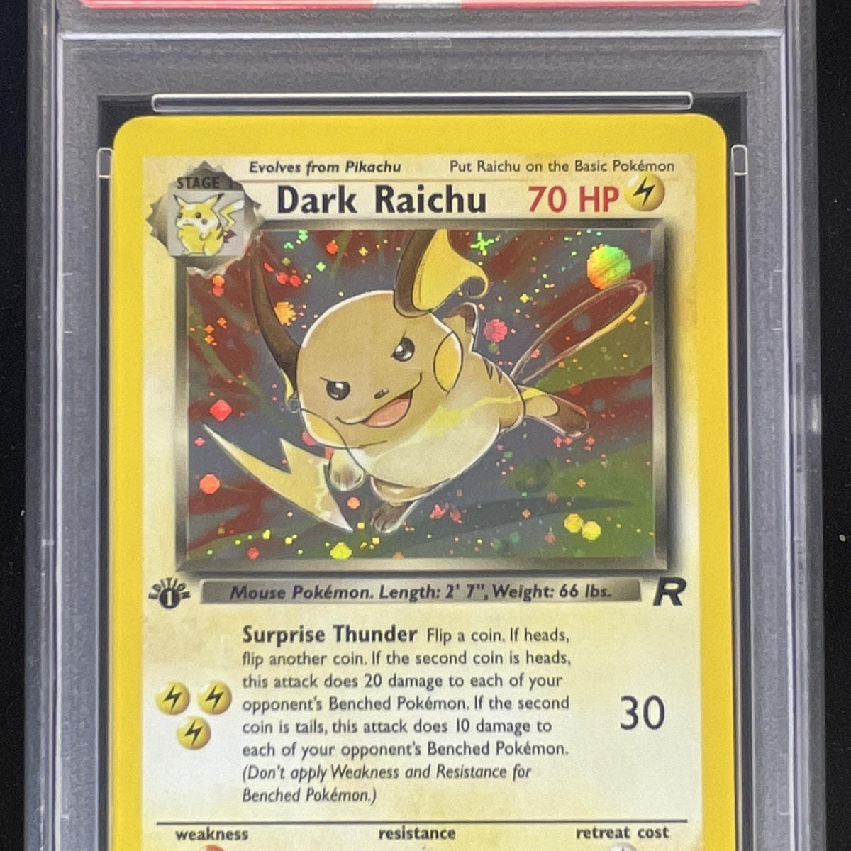2000 Pokemon Team Rocket First Edition #83/82 Dark Raichu Holo PSA 8 – Burbank Cards