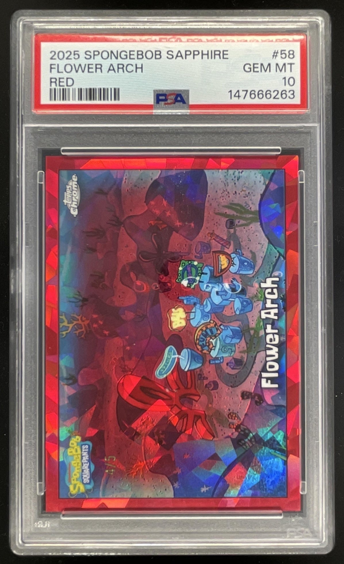 2025 Topps Chrome SpongeBob SquarePants Sapphire Red #58 Flower