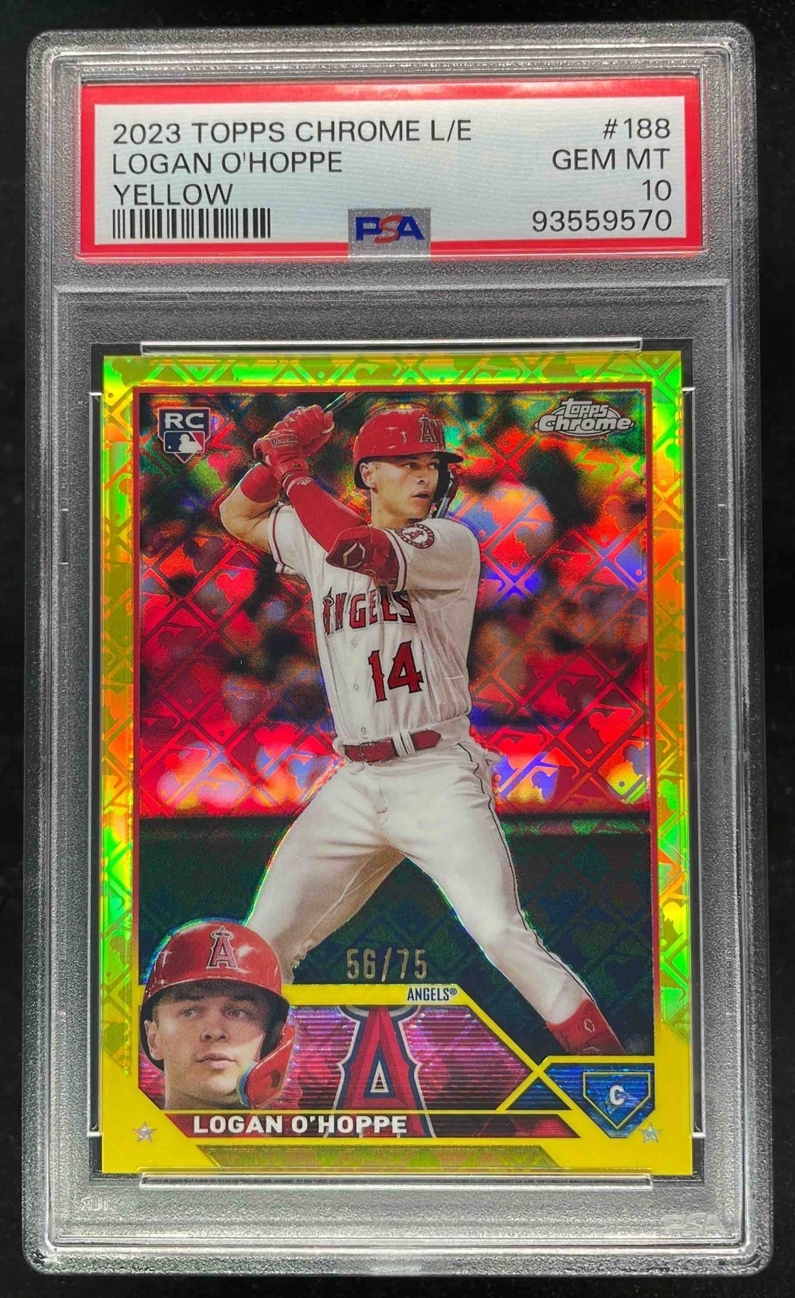 2023 Topps Chrome Logofractor Yellow Refractor #188 Logan O'Hoppe