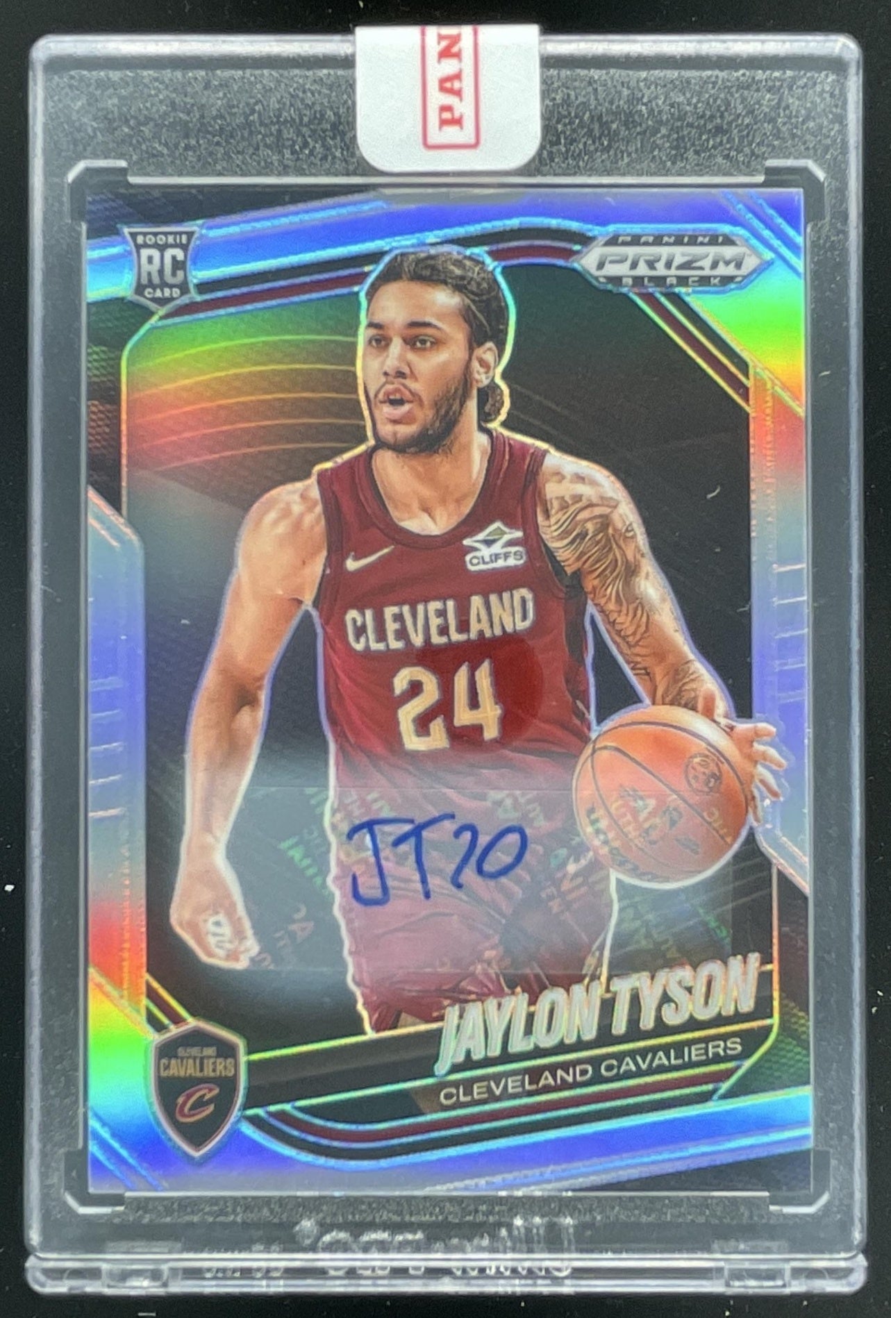 2024-25 Panini Prizm Black Autographs Silver Prizms #127 Jaylon