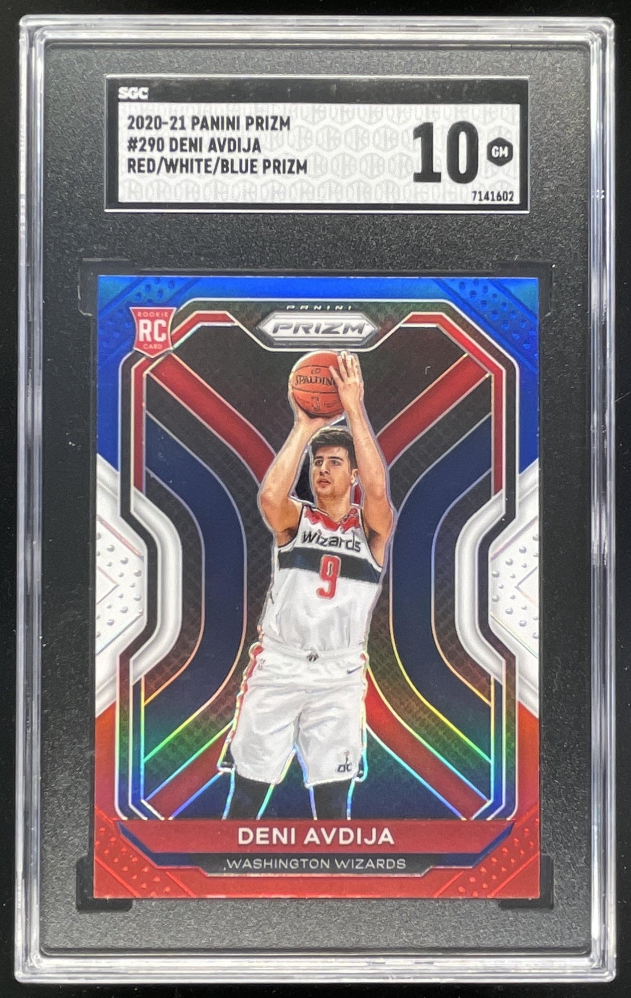 2020-21 Panini Prizm Red, White and Blue Prizms #290 Deni Avdija
