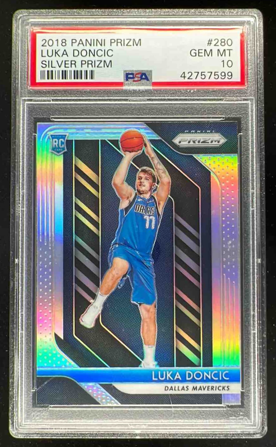 2018-19 Panini Prizm Prizms Silver #280 Luka Doncic RC PSA 10