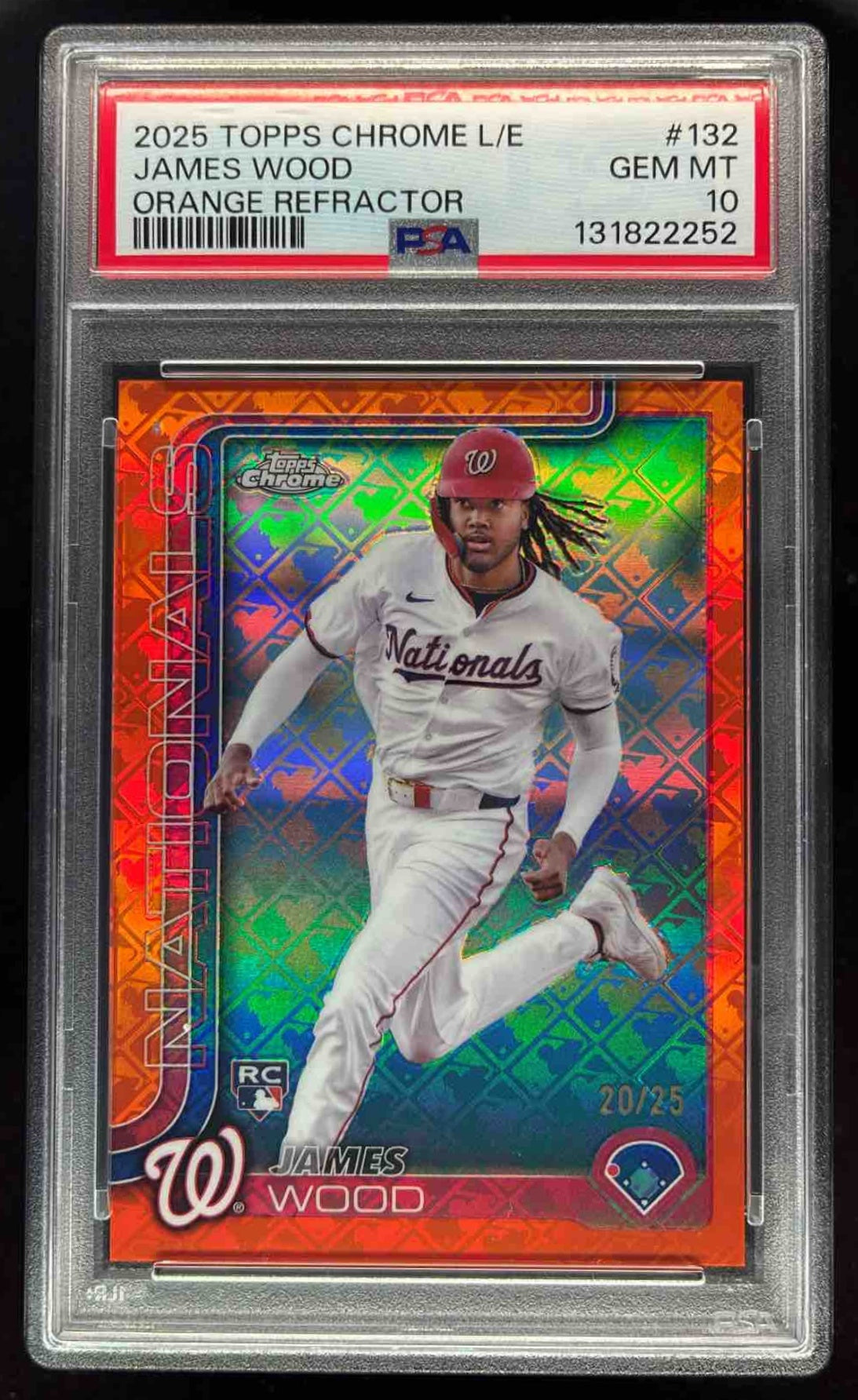 2025 Topps Chrome LogoFractor Orange Refractor #132 James Wood RC