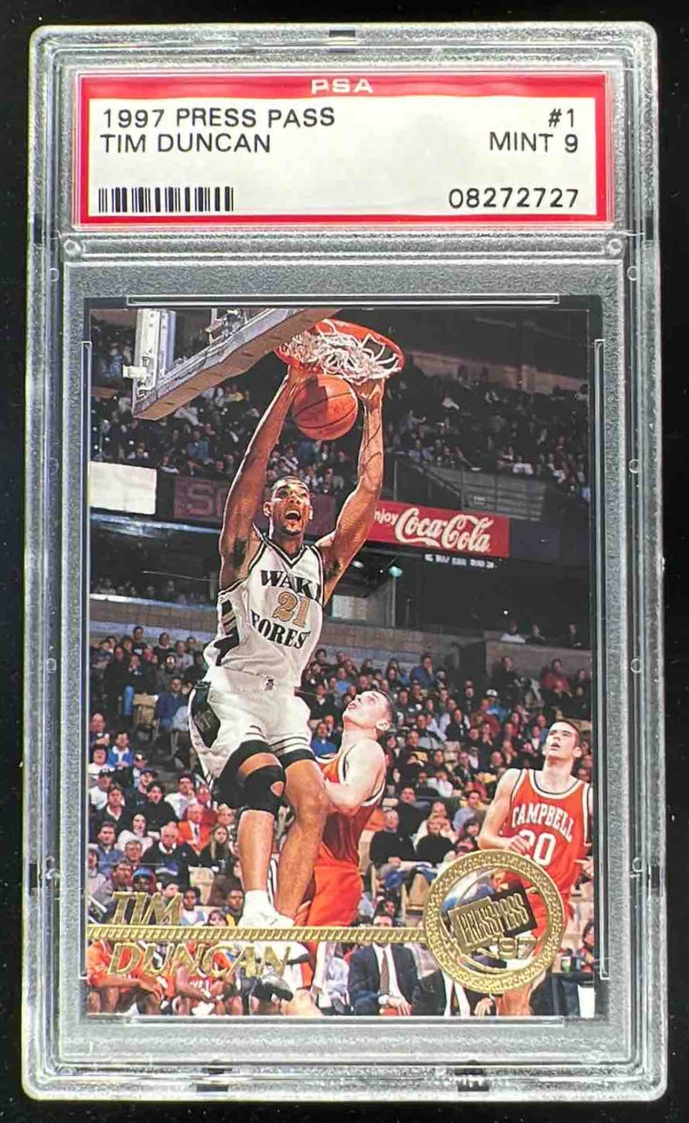 1997 Press Pass #1 Tim Duncan PSA 9 – Burbank Cards