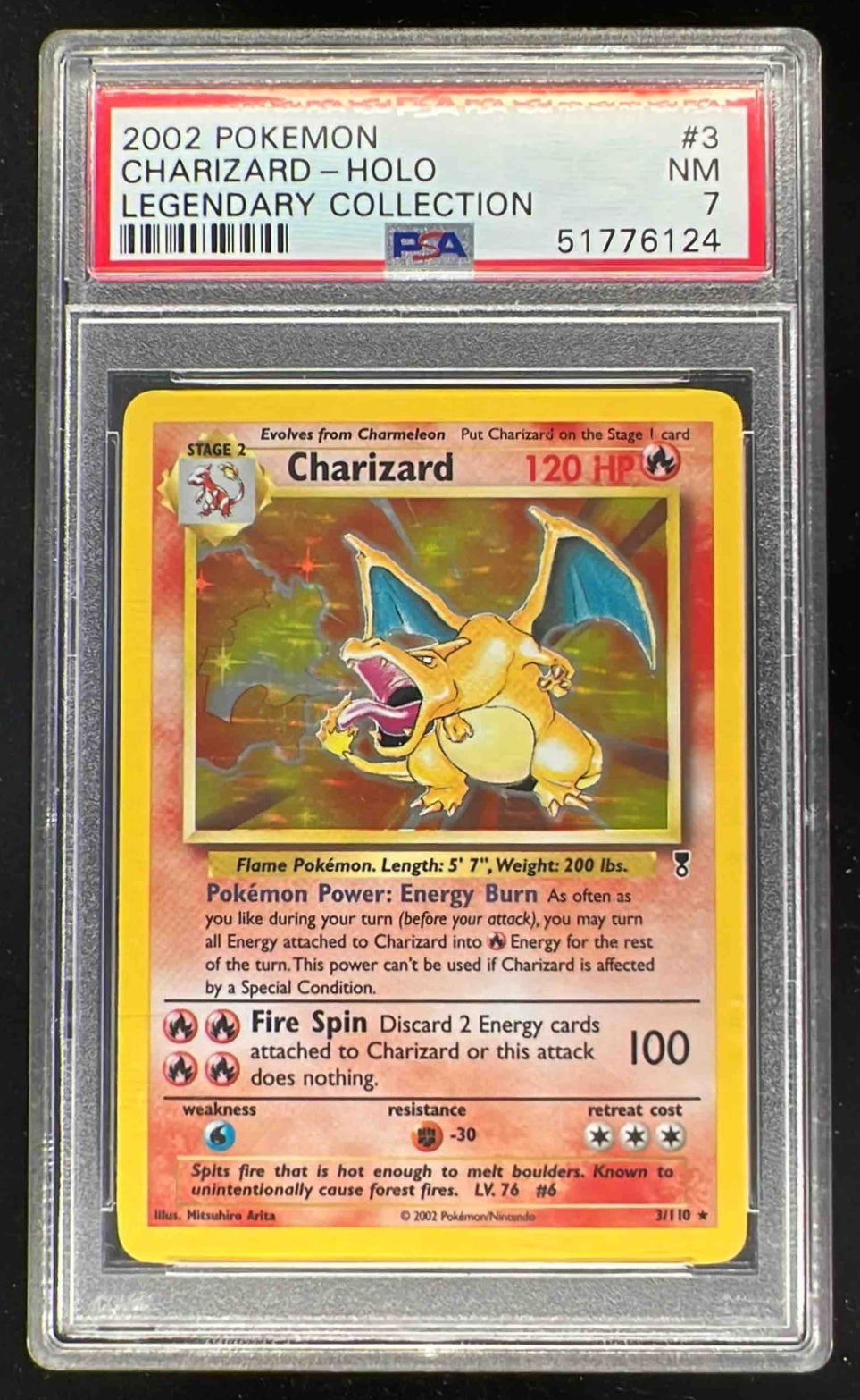 2002 Pokemon Legendary Collection #3/110 Charizard Holo PSA 7