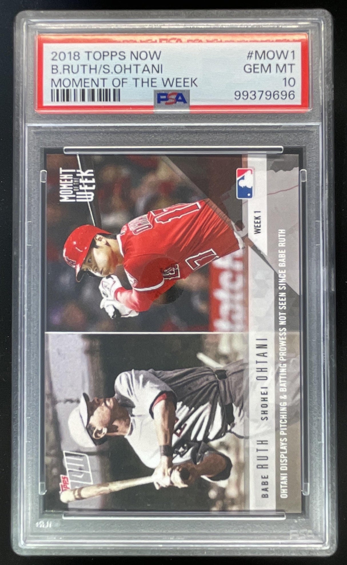2018 Topps Now Moment of the Week #MOW-1 Babe Ruth Shohei Ohtani