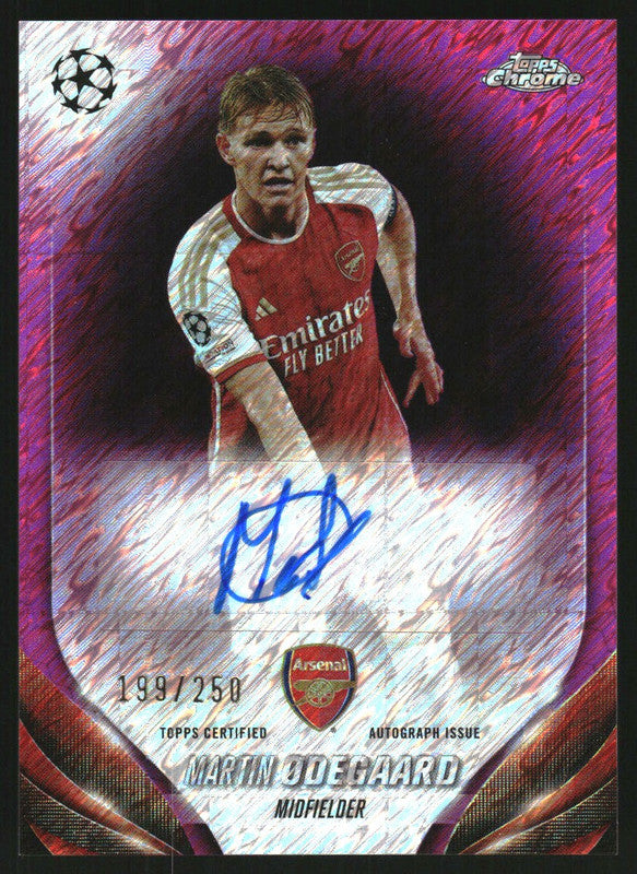 2023-24 Topps Chrome Autographs Pink Shimmer Martin Odegaard Auto 