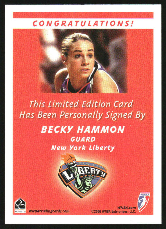 2006 WNBA Autographs Becky Hammon Auto – Burbank Cards