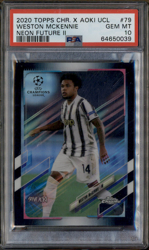 ⭐️AOKI 2020 Topps Chrome X Aoki UCL Neon Future II Weston McKennie