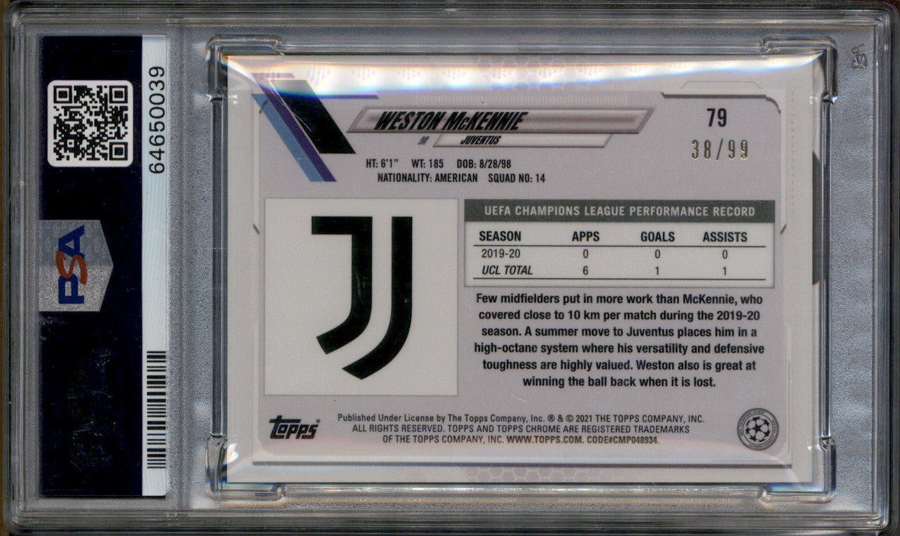 2020 Topps Chrome X Aoki UCL Neon Future II Weston McKennie /99