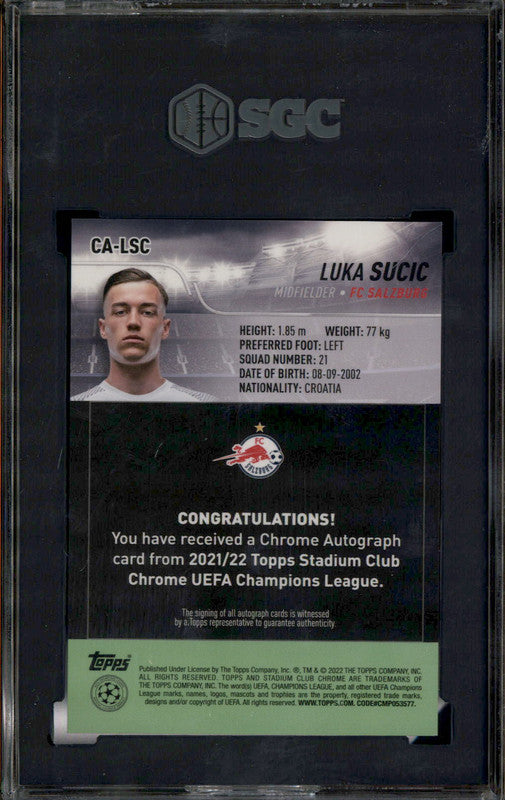 ルカ スシッチ スチッチ Topps Stadium Club  直筆サイン 2021 Stadium Club Chrome UCL Rookie Autograph Luka Sucic RC