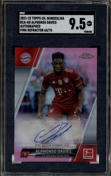 2021 Topps Chrome Bundesliga Autograph Pink Alphonso Davies