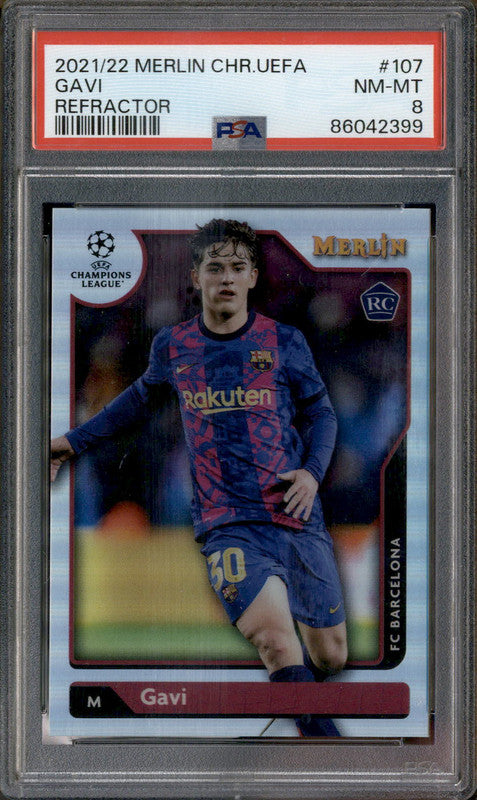 GAVI 2021-22 TOPPS MERLIN CHROME AQUA SPECKLE #70/199 BARCELONA outlet ROOKIE #107