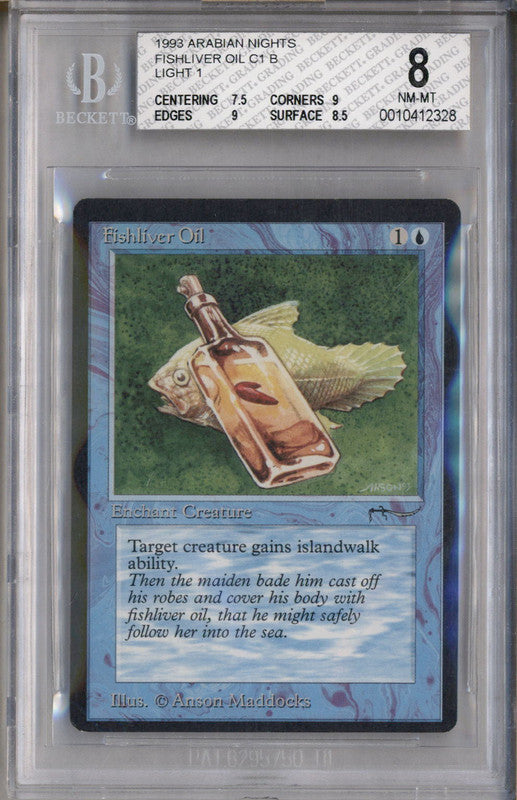 1993 Magic the Gathering Arabian Nights Fishliver Oil C1 B Light 1 BGS 8