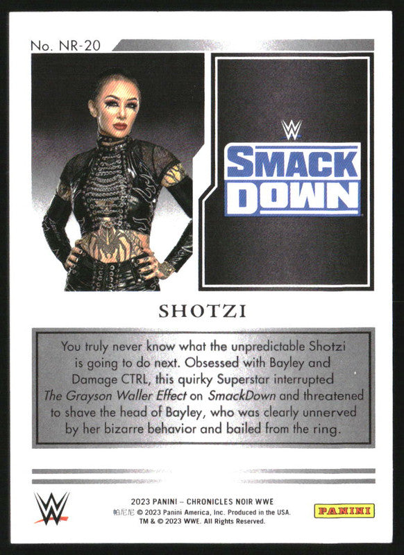 2023 Panini Chronicles WWE Noir Holo Silver #20 Shotzi /25