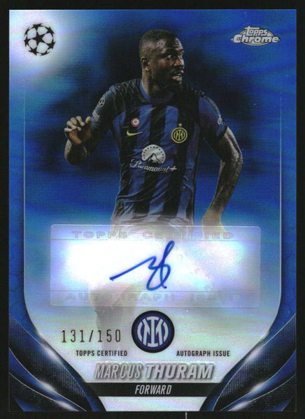 2023-24 Topps Chrome Autographs Blue Refractors Marcus Thuram Auto