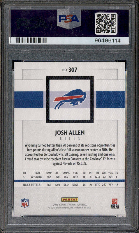 Rookie card of Josh Allen Number 307 online