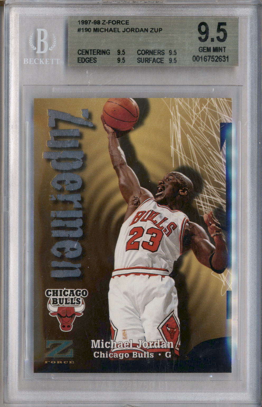 1997-98 Z-Force #190 Michael Jordan BGS 9.5 – Burbank Cards