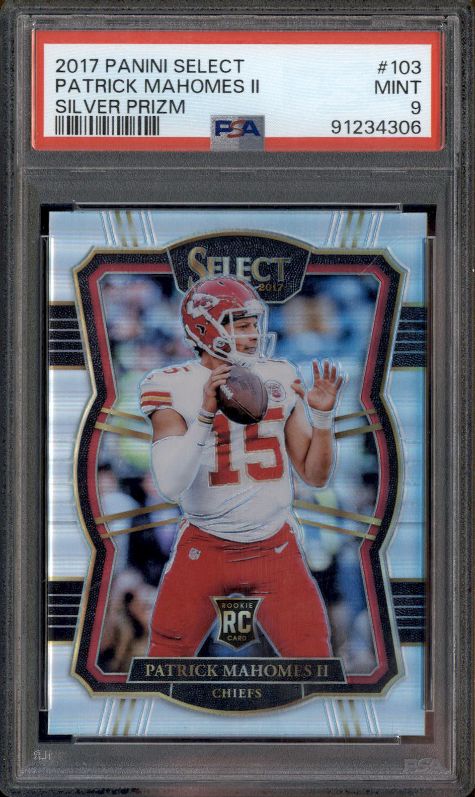 2017 Panini Select Silver Prizm #103 Patrick Mahomes II RC Rookie PSA –  Burbank Cards