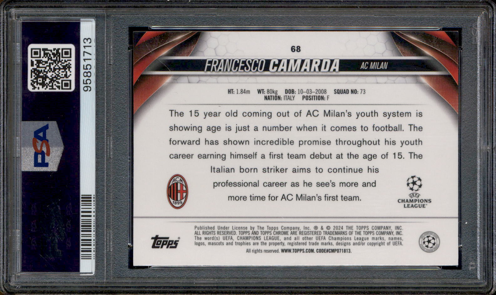 2023 Topps Chrome UCC Magenta X-Fractor #68 Francesco