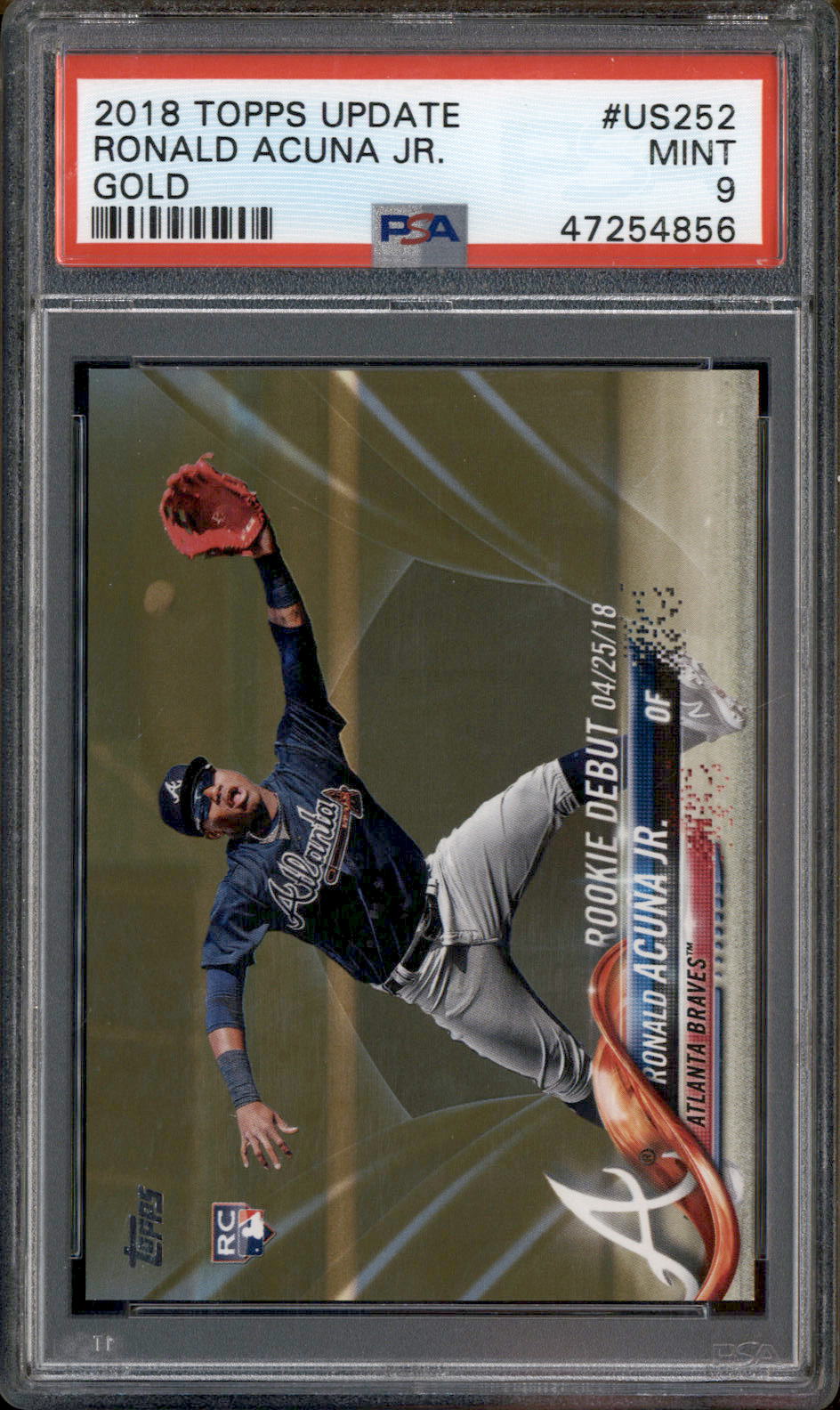 2018 Ronald Acuna Topps Update newest Rookie PSA 9