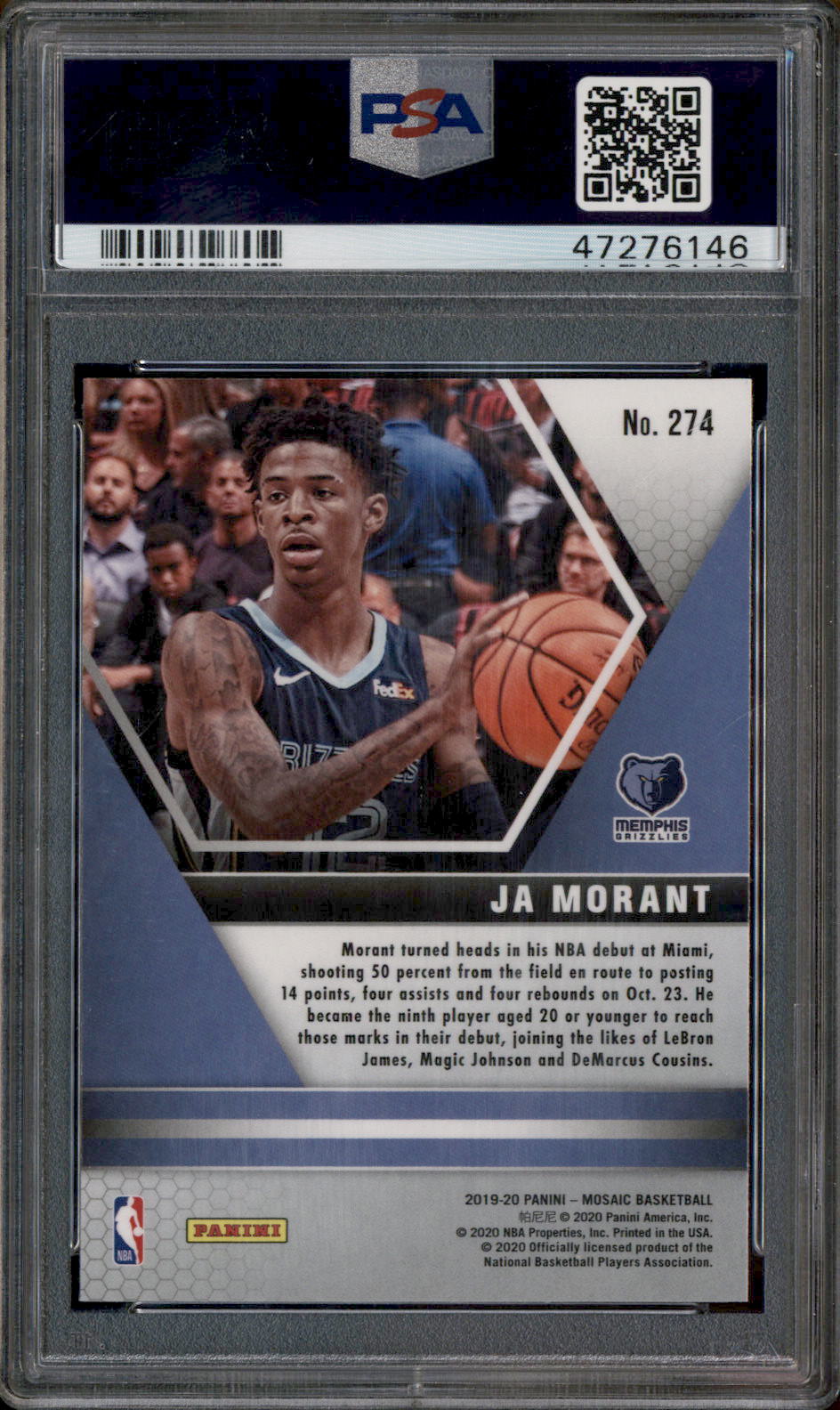 Ja Morant hotsell Mosaic Rookie PSA 10