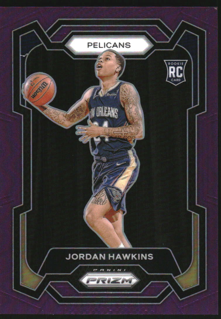 2023-24 Panini Prizm Prizms Purple #130 Jordan Hawkins RC Rookie 