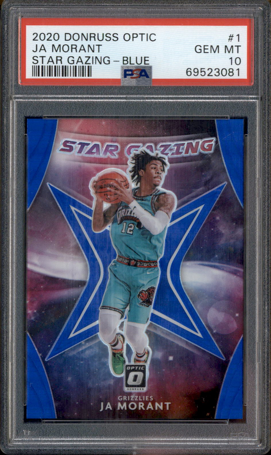 JA MORANT 2020-21 selling DONRUSS HOLO BLUE LAZER #107 27/49