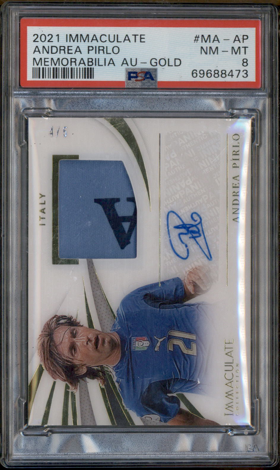 2021 Immaculate Memorabilia Autograph Gold Andrea Pirlo Auto