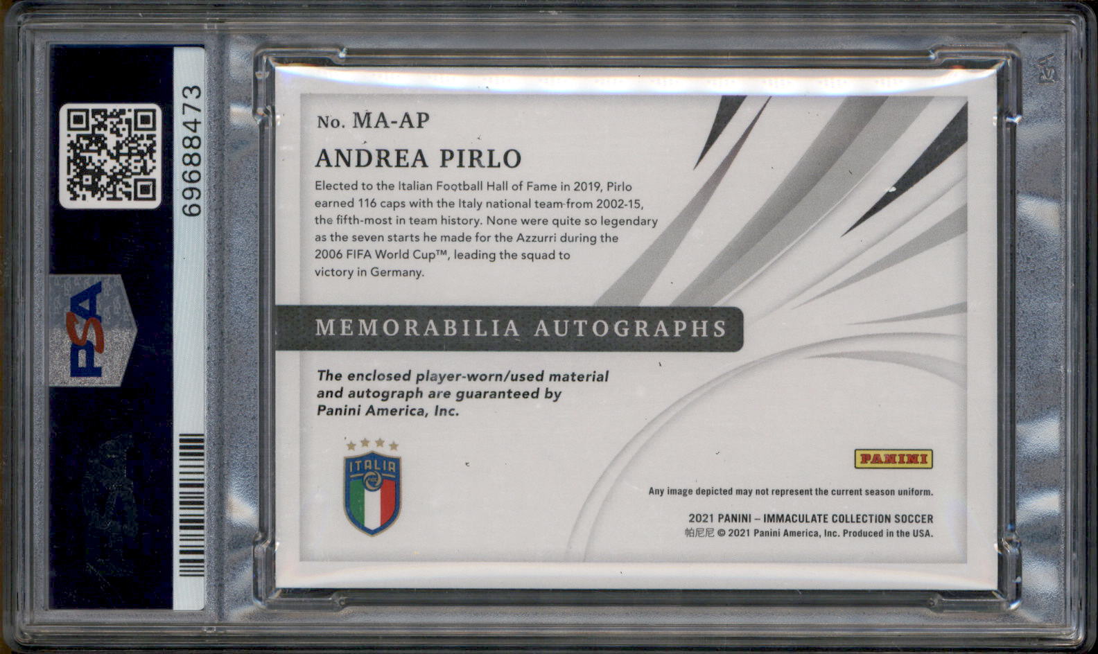 2021 Immaculate Memorabilia Autograph Gold Andrea Pirlo Auto