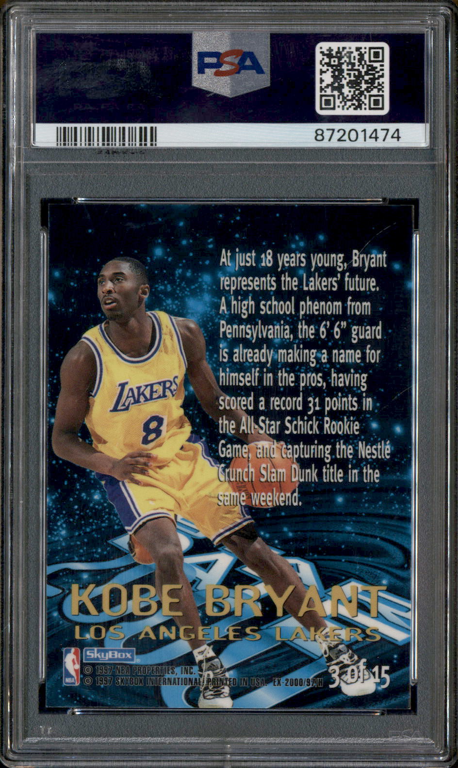 1996-97 Skybox Premium Kobe Bryant Rookie RC #203 BGS 9 | eBay