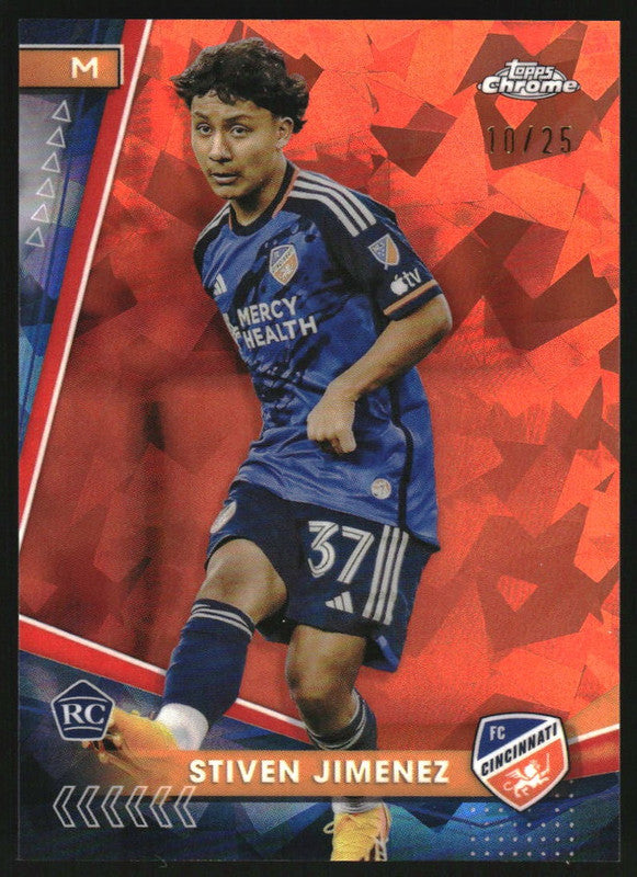 2024 Topps Chrome MLS Orange Sapphire #61 Stiven Jimenez RC Rookie