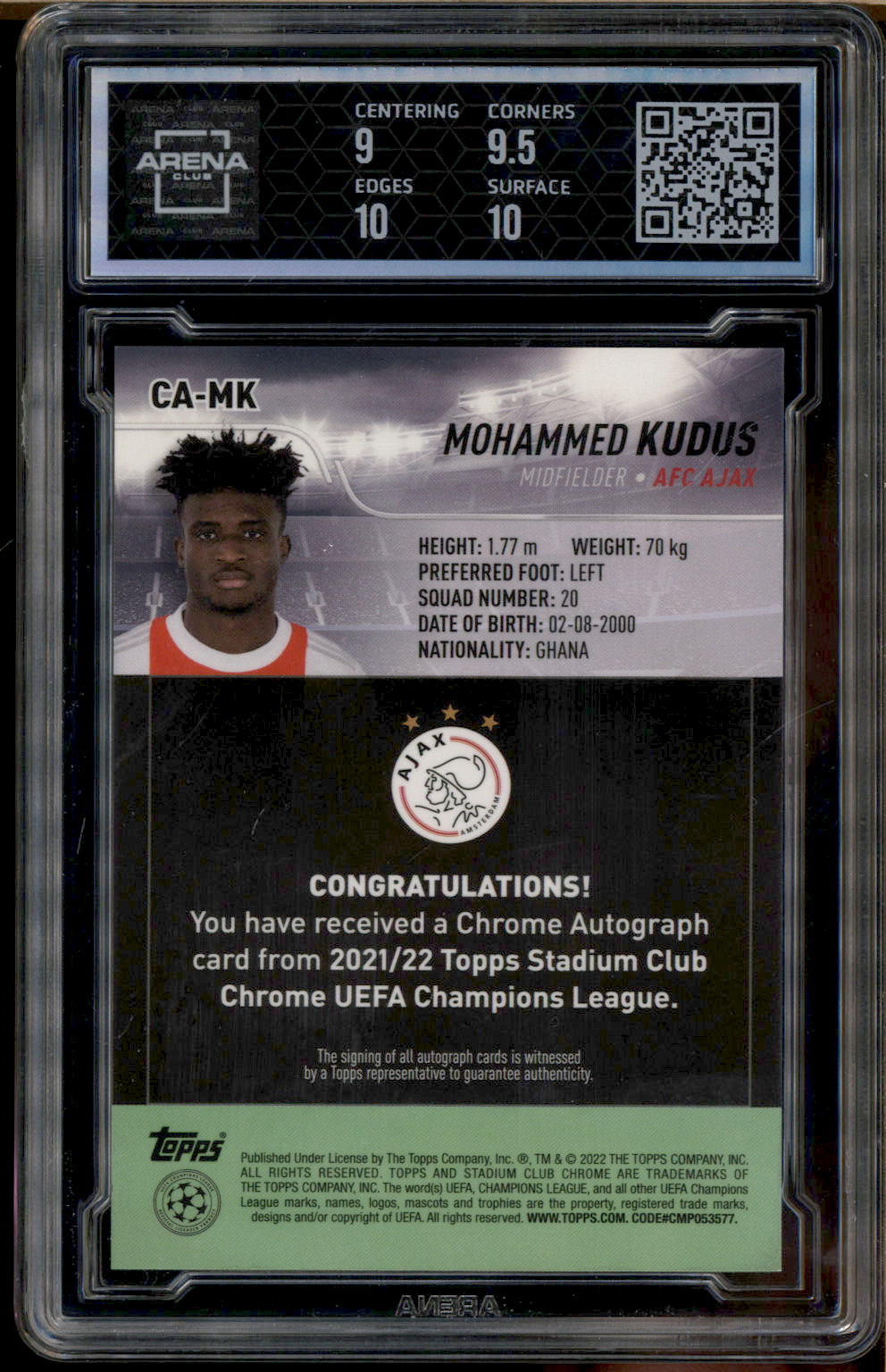 モハメド クドゥス Topps Stadium Club 直筆サイン モハメド クドゥス Topps Stadium Club 直筆サイン - メルカリ