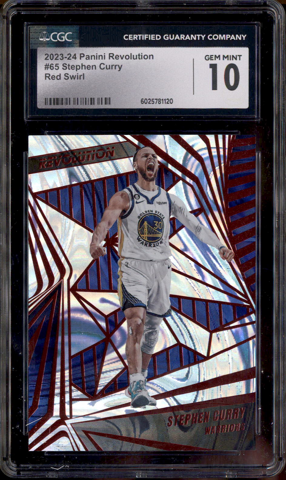 2023-24 Panini Revolution Red Swirl #65 Stephen Curry /199 CGC 10 