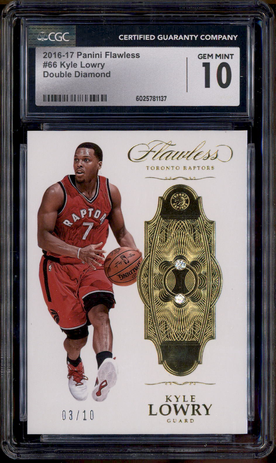 2016 Panini Flawless Double Diamond #66 Kyle Lowry /10 CGC 10 
